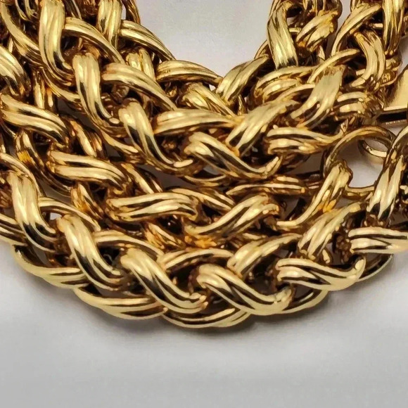 Necklace GOLD TONE Rope 12" 61 Grams - Picture 4 of 5